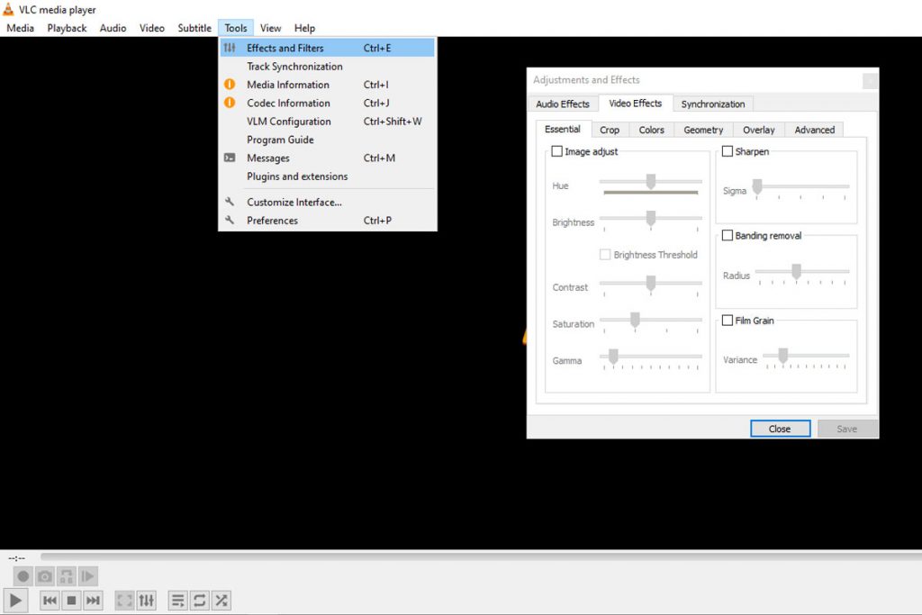 اعمال افکت های دلخواه با vlc روی ویدئو ها